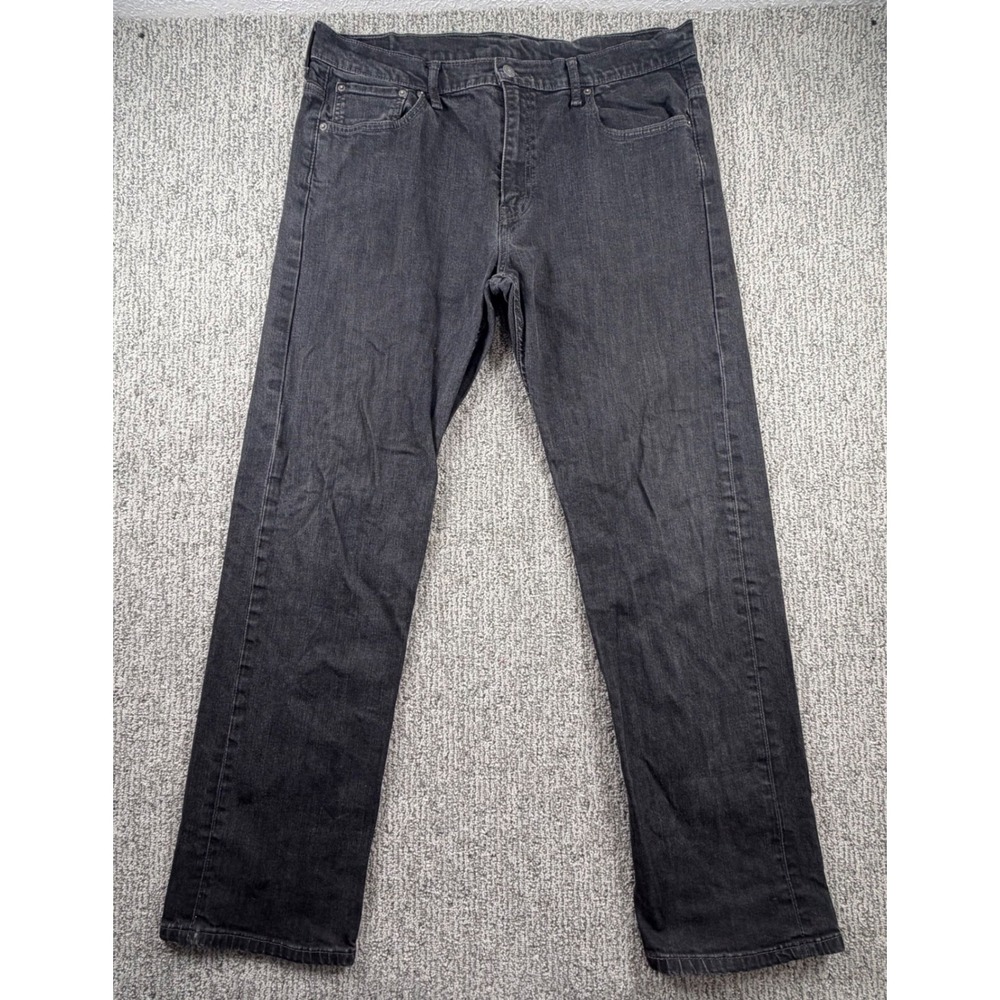 Levis 569 Loose Straight Jeans Mens 36(38)x34 Black Faded Denim Pants